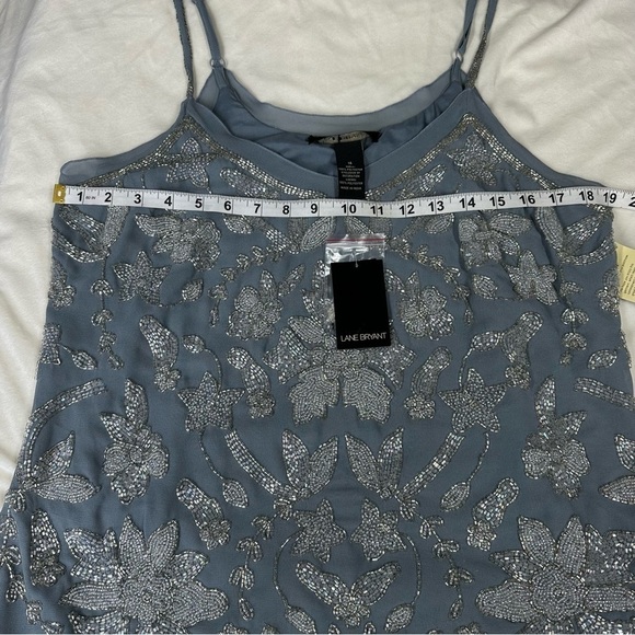 New NWT Lane Bryant Twinset Cardigan Tank Top Beaded Embellishment Blue 14 16 - Picture 14 of 16